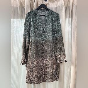 Leopard Print Button-Up Dress
